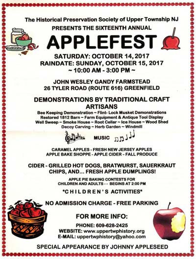 AppleFest - Oct. 14, 2017 - Gandy Farmstead, Upper Twp.